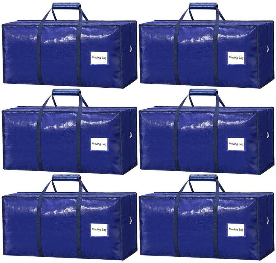 VISVEIL 6Pack moving bags with closed zippers for secure packing during moves.