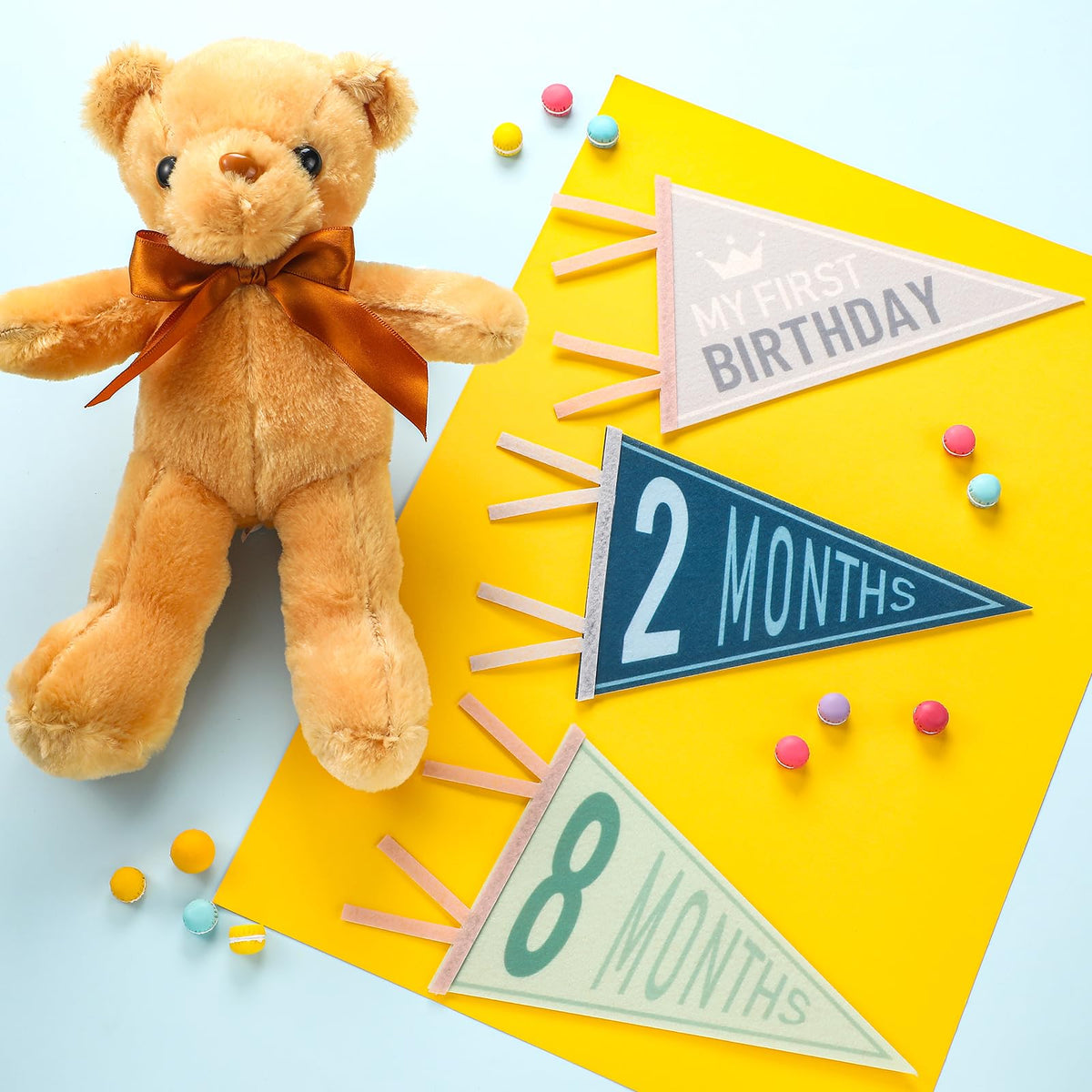 VitalCozy pennant banner flags set enhances nursery decor and festive photos.