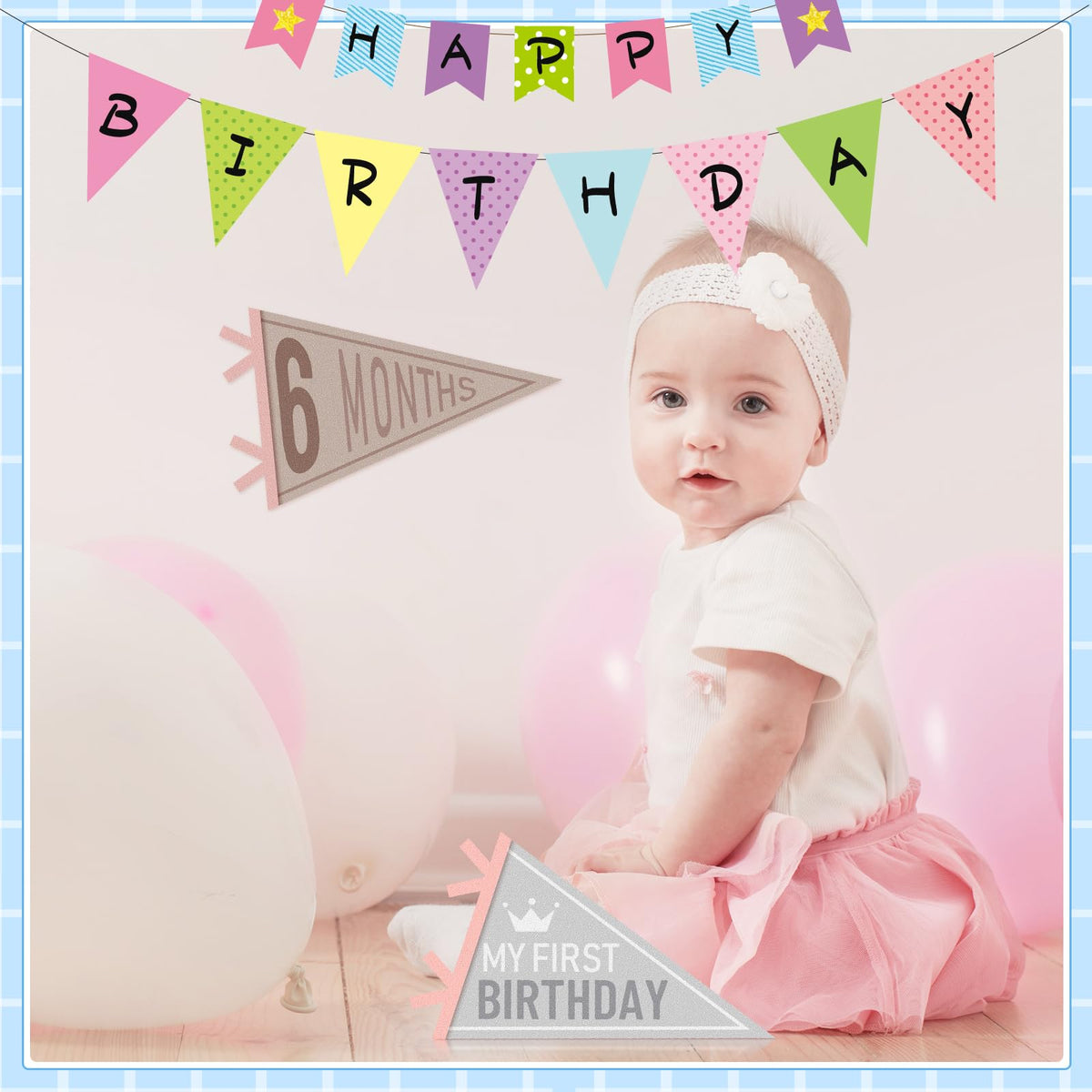 VitalCozy soft felt banner serves as a gentle photography prop.