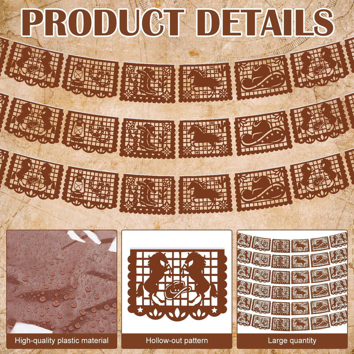 VitalCozy Western Cowboy banner hanging setup for easy party framing and quick decorating.
