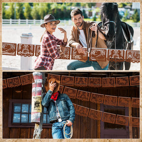 VitalCozy paper-cut banner brown color ready for indoor and outdoor use in fiestas.