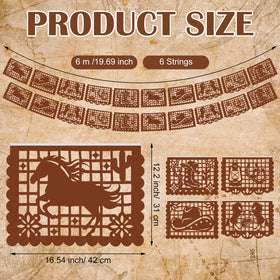 VitalCozy Western Cowboy paper-cut banner in brown close-up showing durable plastic for weather-ready decor.