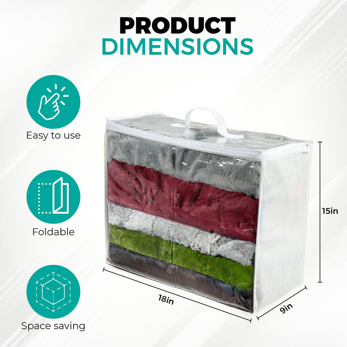 VitalUp breathable clear bag protects blankets from moisture while staying visible.