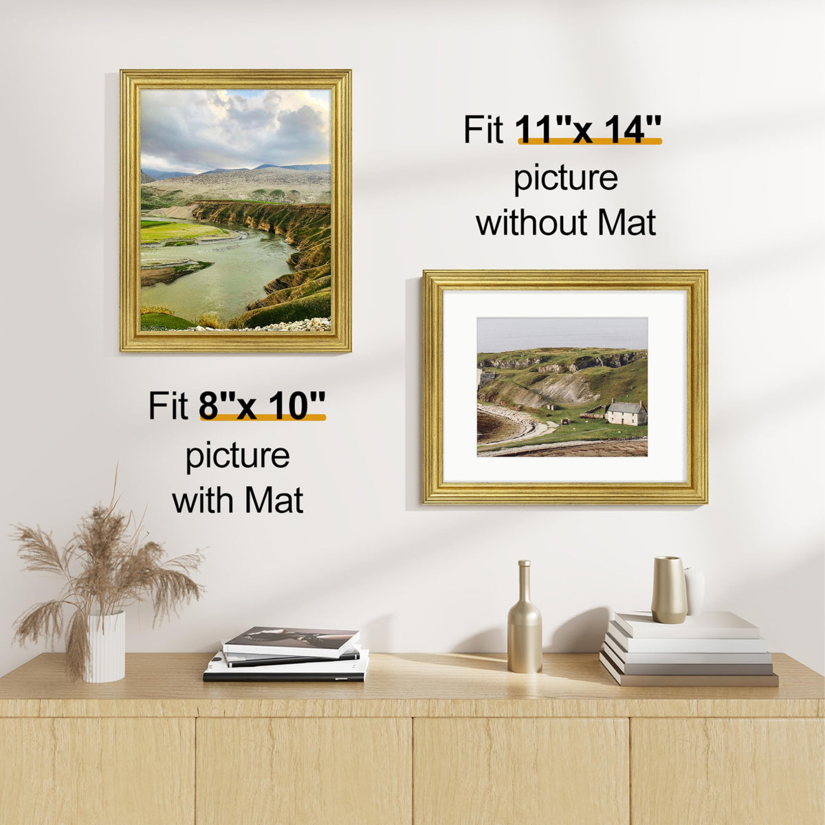 Vittanly 11x14 frame no mat for larger photos and flexible layouts.
