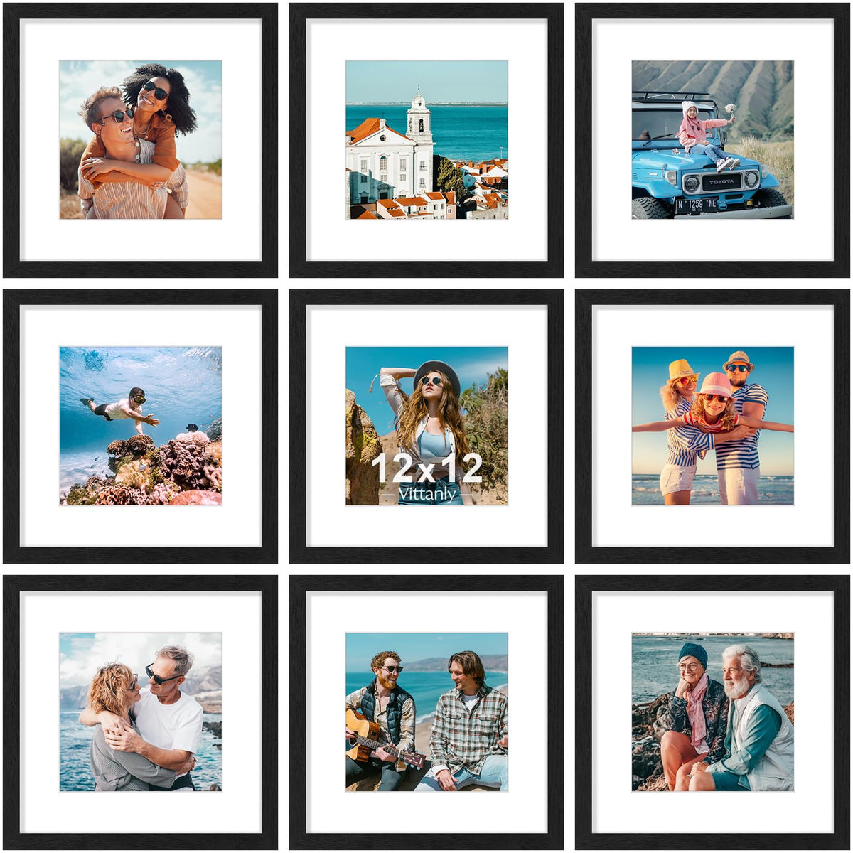 Vittanly 12x12 frame with plexiglass front protects memories for wall display.