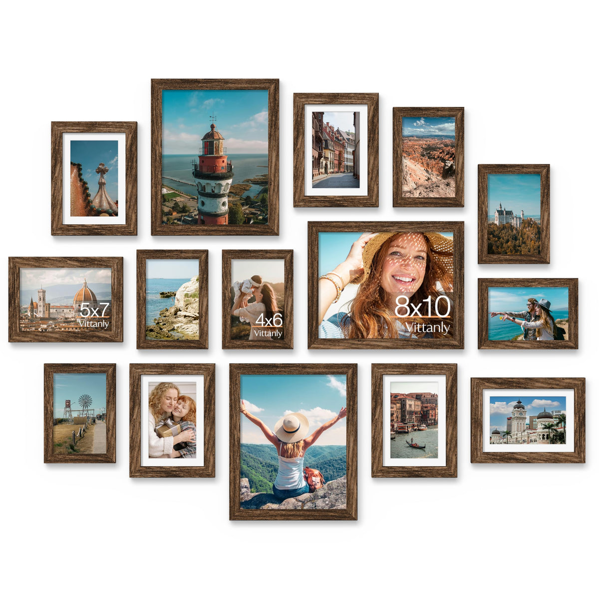 Vittanly 8x10 frames arranged in a collage for wall display