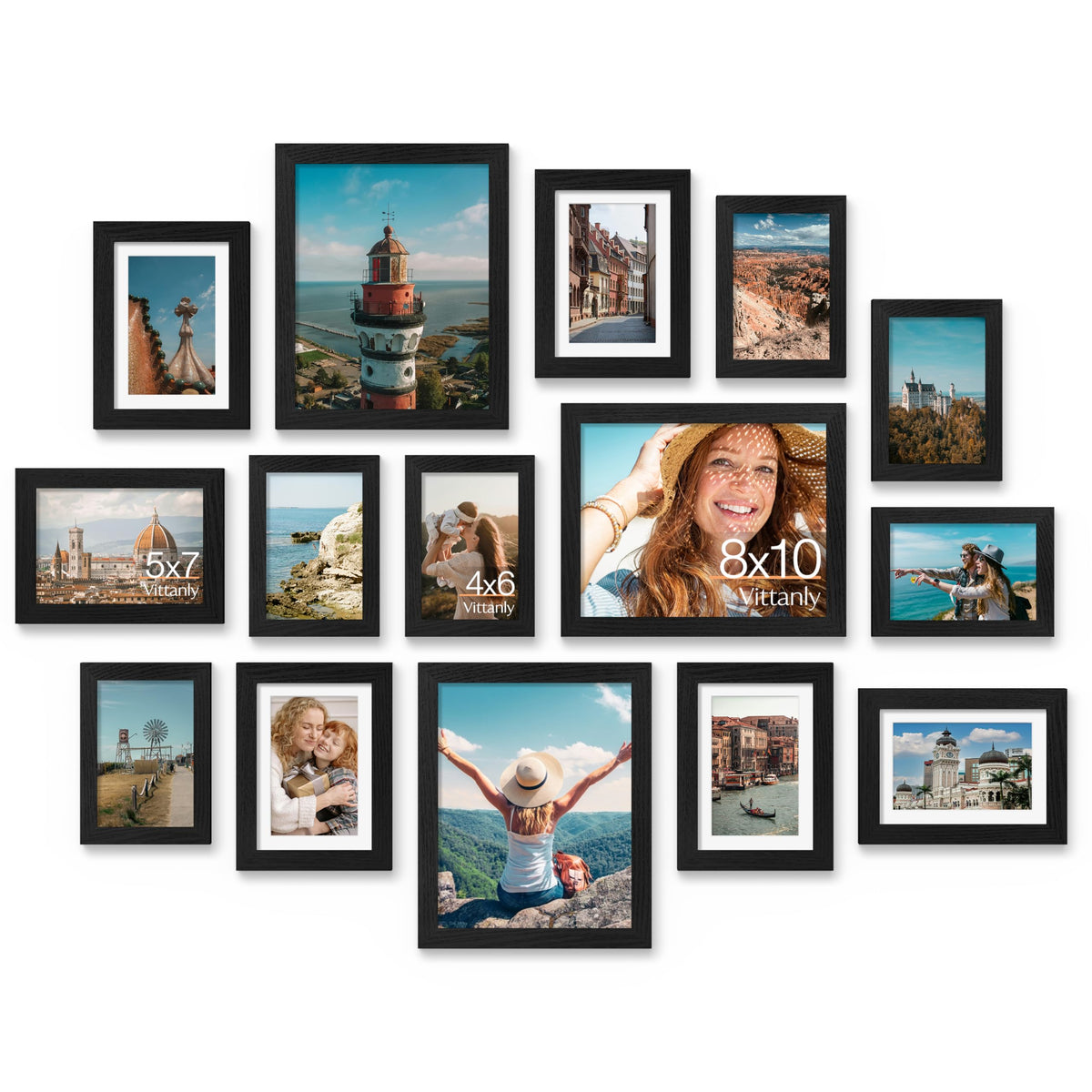 Vittanly 8x10 frames in a collage wall arrangement for family photos