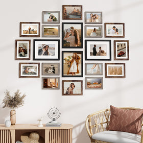 Vittanly 5x7 brown collage frame enhances cozy living areas