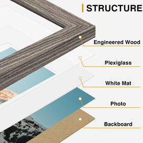 Vittanly 5x7 dark grey collage frame for contemporary shelves
