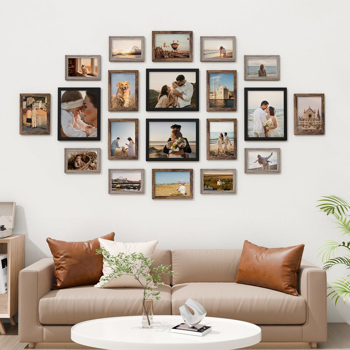 Vittanly 8x10 brown collage frame complements warm decor
