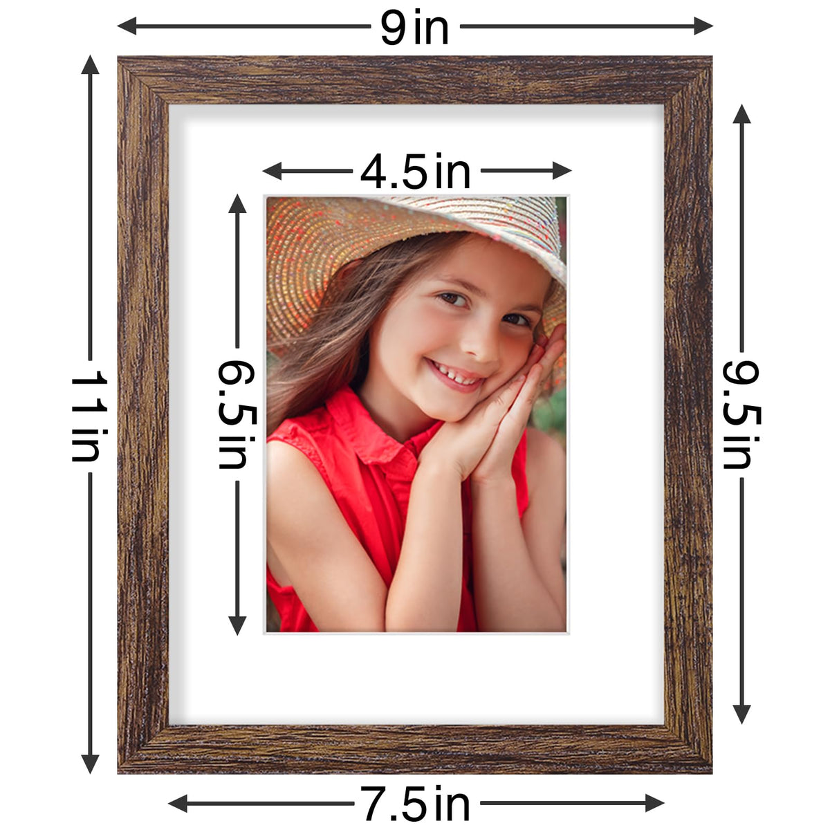 Vittanly 5x7 mat-in framing holds memories with a crisp surround.