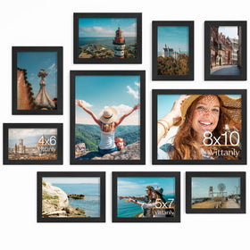 Vittanly 8x10 black frame on wall display for a polished gallery.