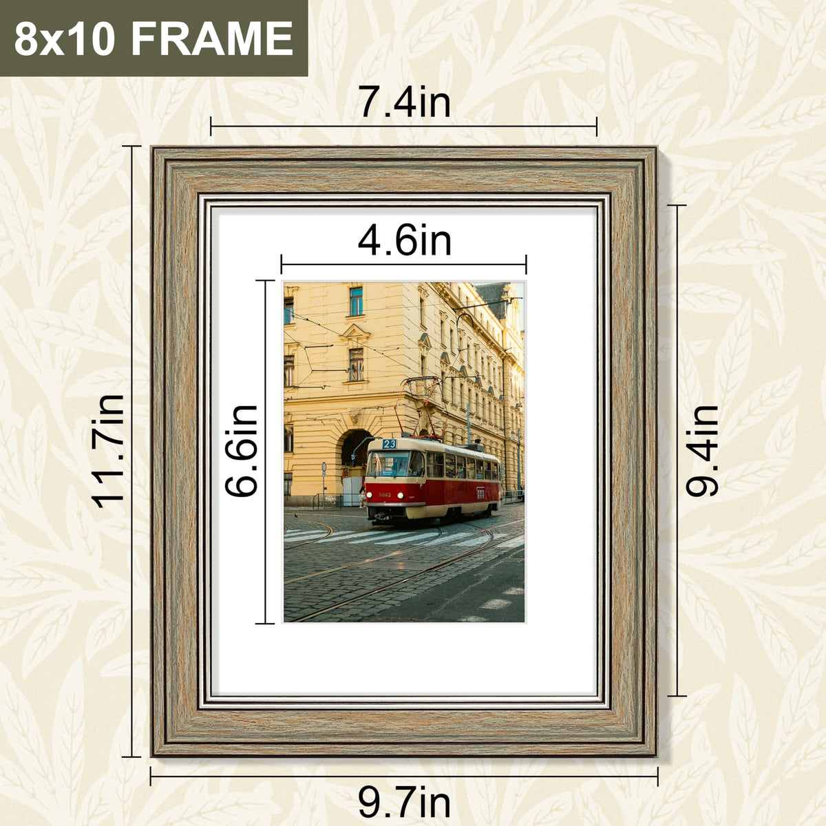 Vittanly 8x10 frame without mats for large photos.