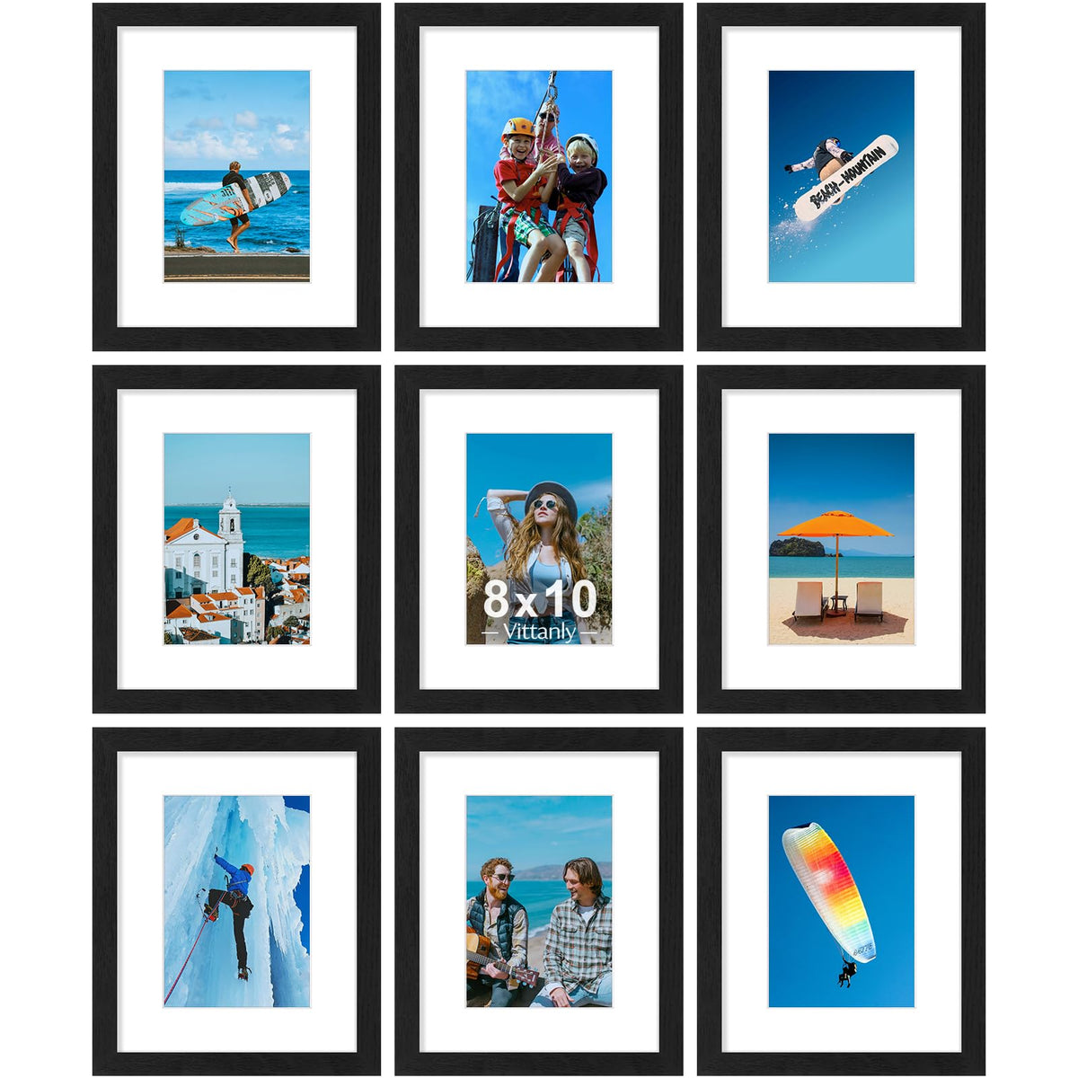 Vittanly 8x10 frame with plexiglass front protects memories with crystal clarity.