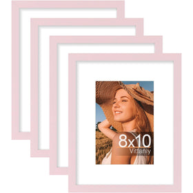 Vittanly 8x10 pale pink wall frame displaying a cherished photo for a chic gallery.
