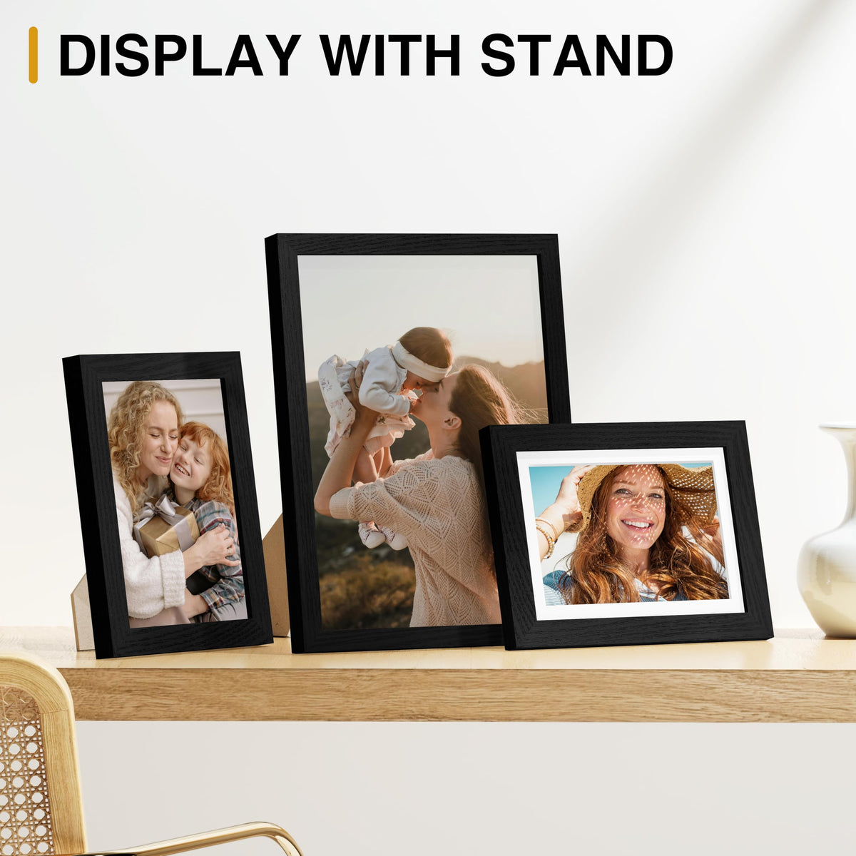 Vittanly frames with stands and hooks ready for display