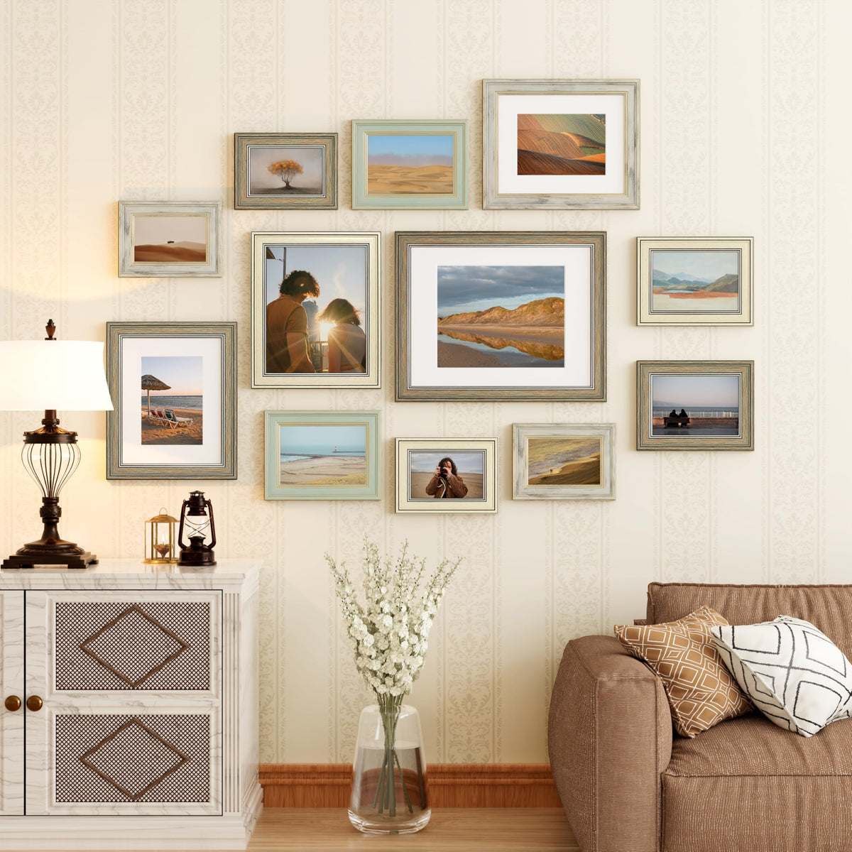 Vittanly rustic farmhouse frames in multicolor enhance any wall decor.