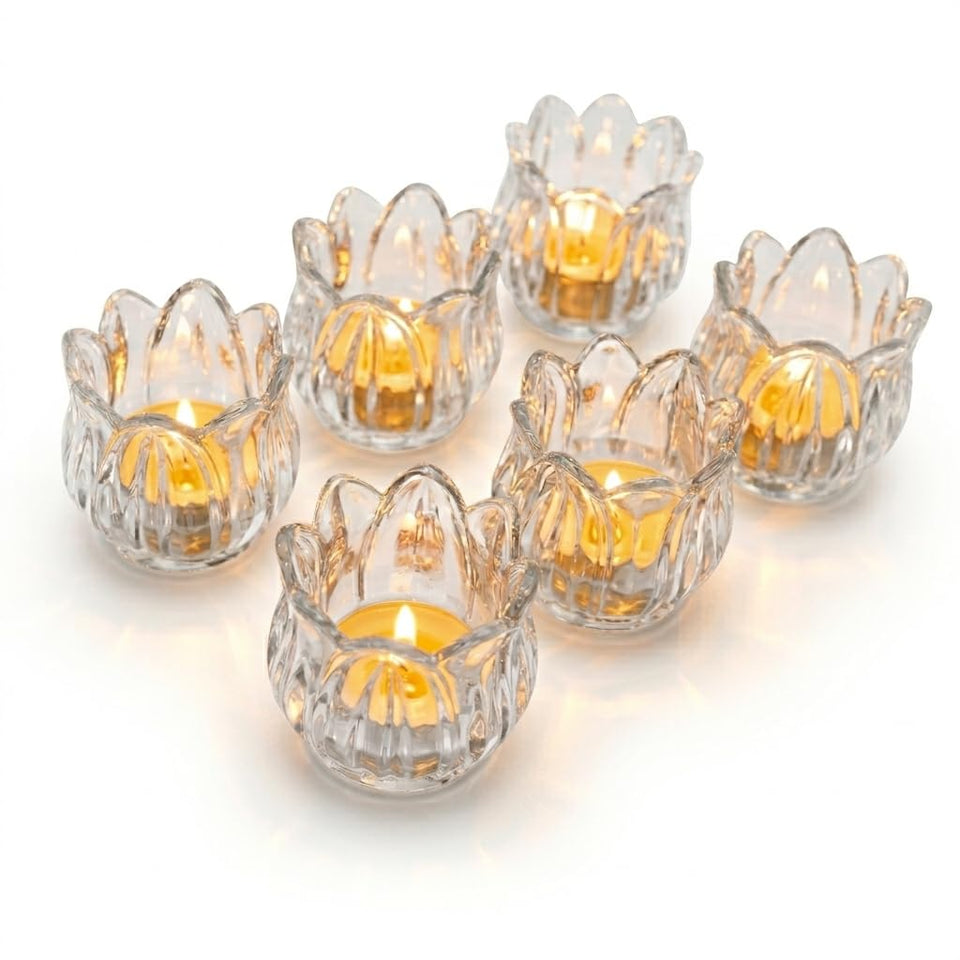 VIVAHEARTH tulip votive holders create a warm centerpiece glow for any table