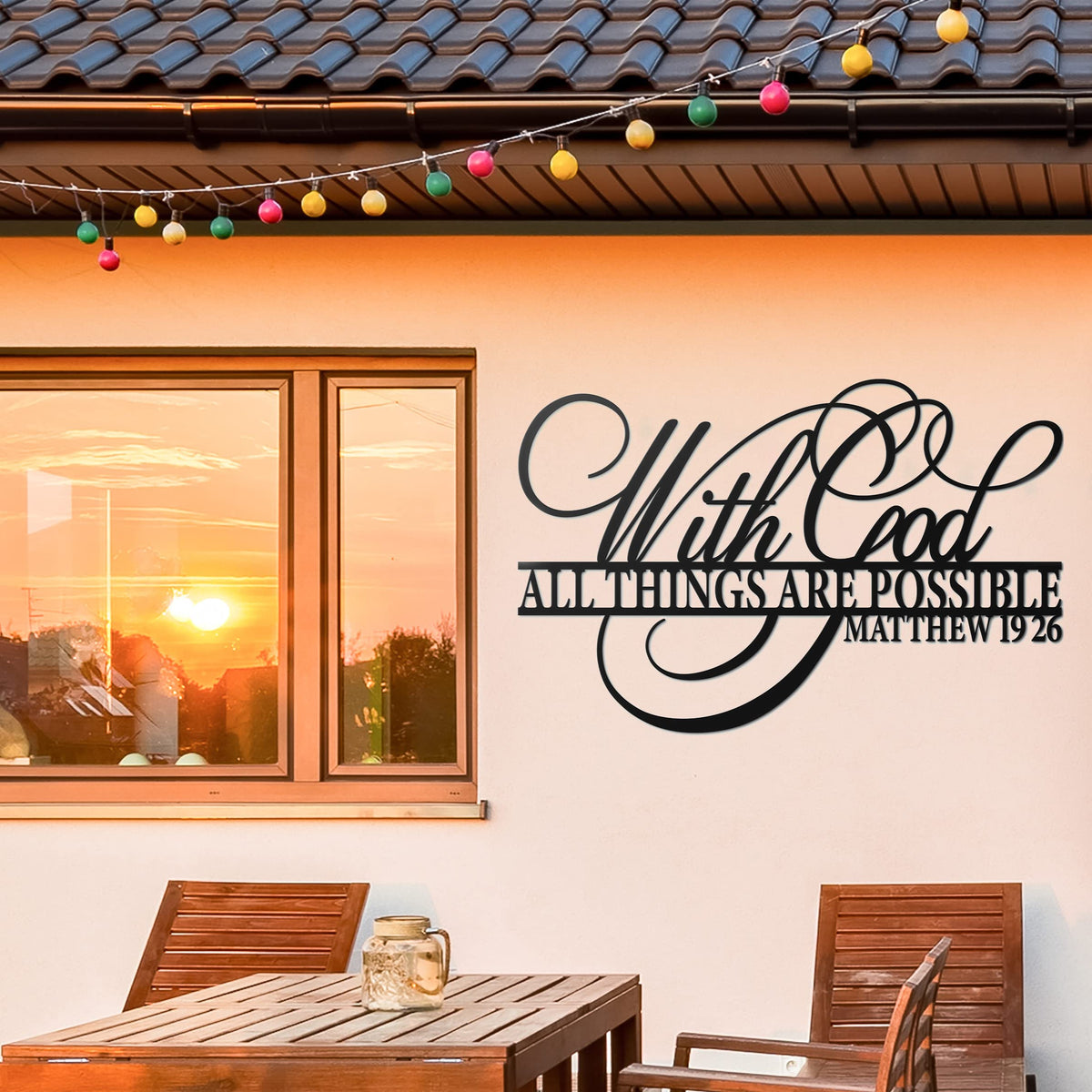 Vivegate metal wall decor with scripture, weather-resistant finish for outdoor use