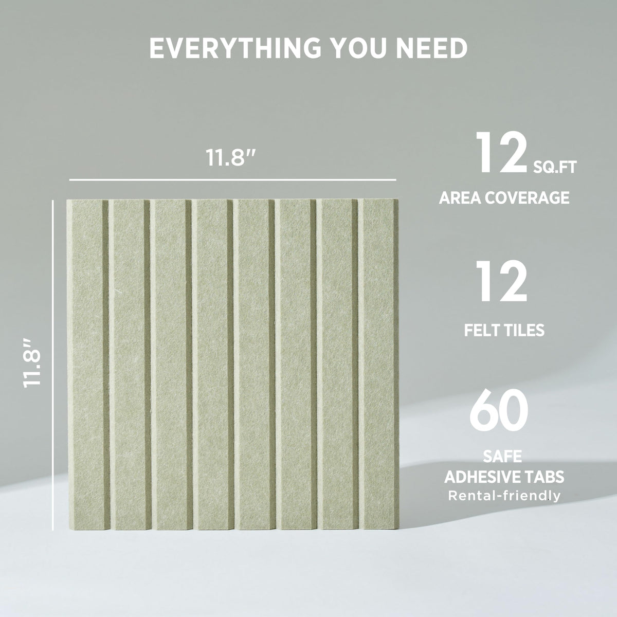 VIVELDA Sage tiles illustrate strong sound absorption for quieter spaces.
