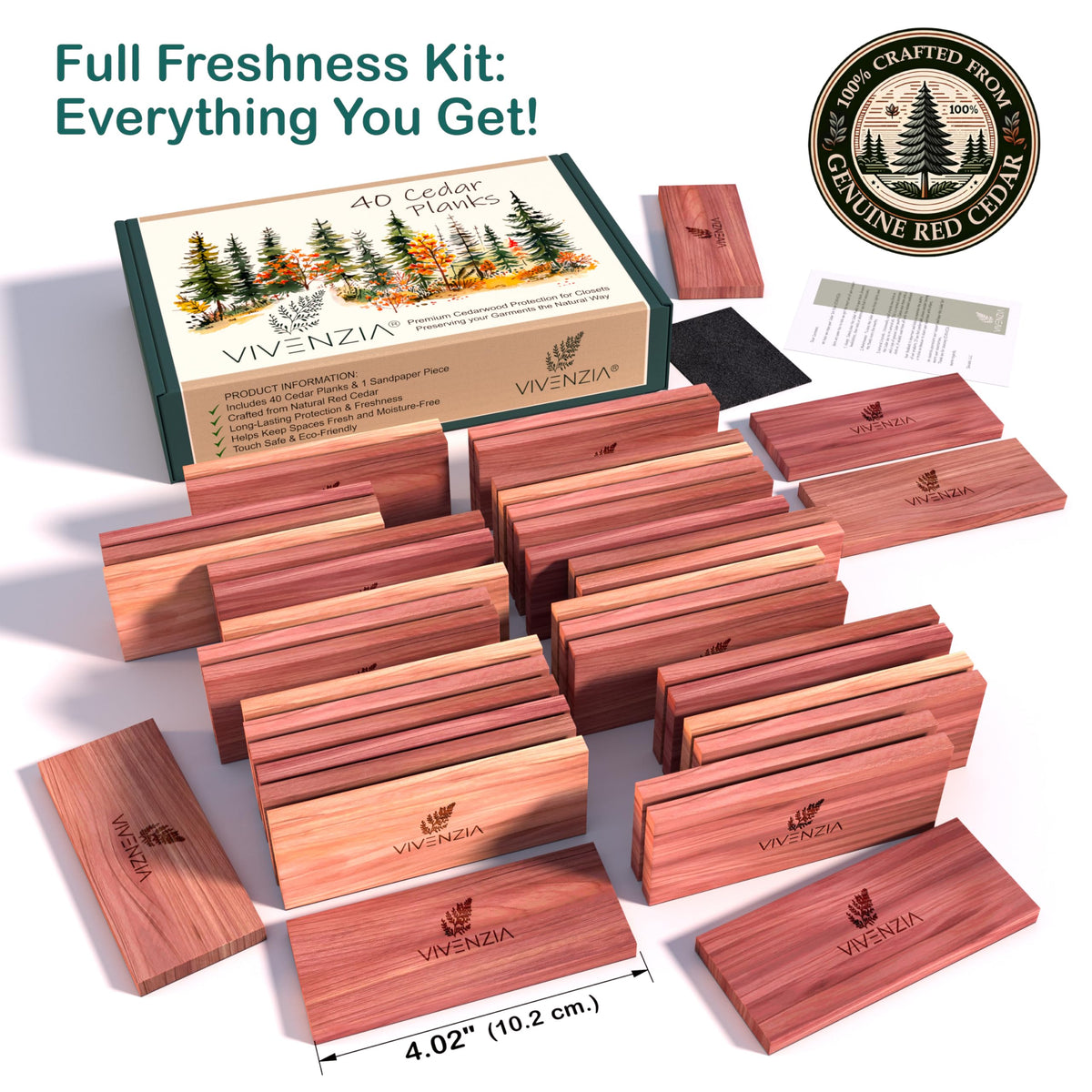 Vivenzia cedar blocks inside a drawer provide odor control and protection