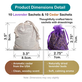 VIVENZIA lavender sachets in a closet imparting a gentle aroma
