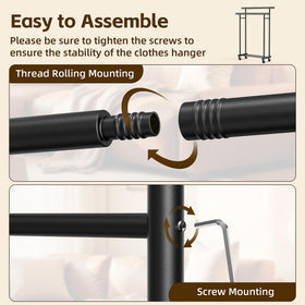 ViviDreamore lockable wheels keep the rack in place during use.