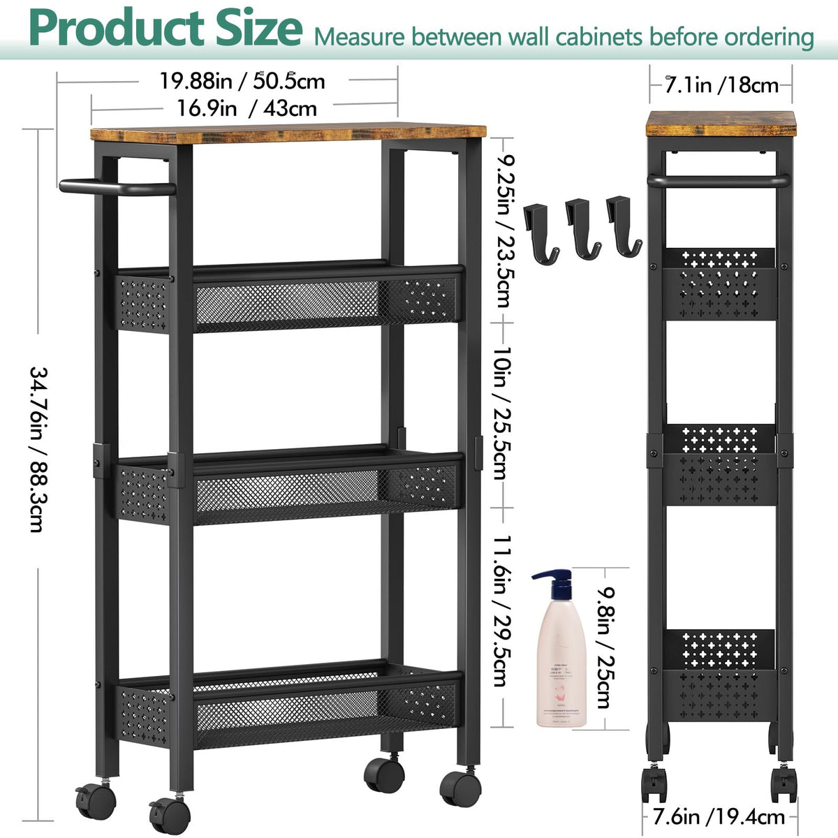 Vivihomety kitchen setup stores spices and oils within easy reach.