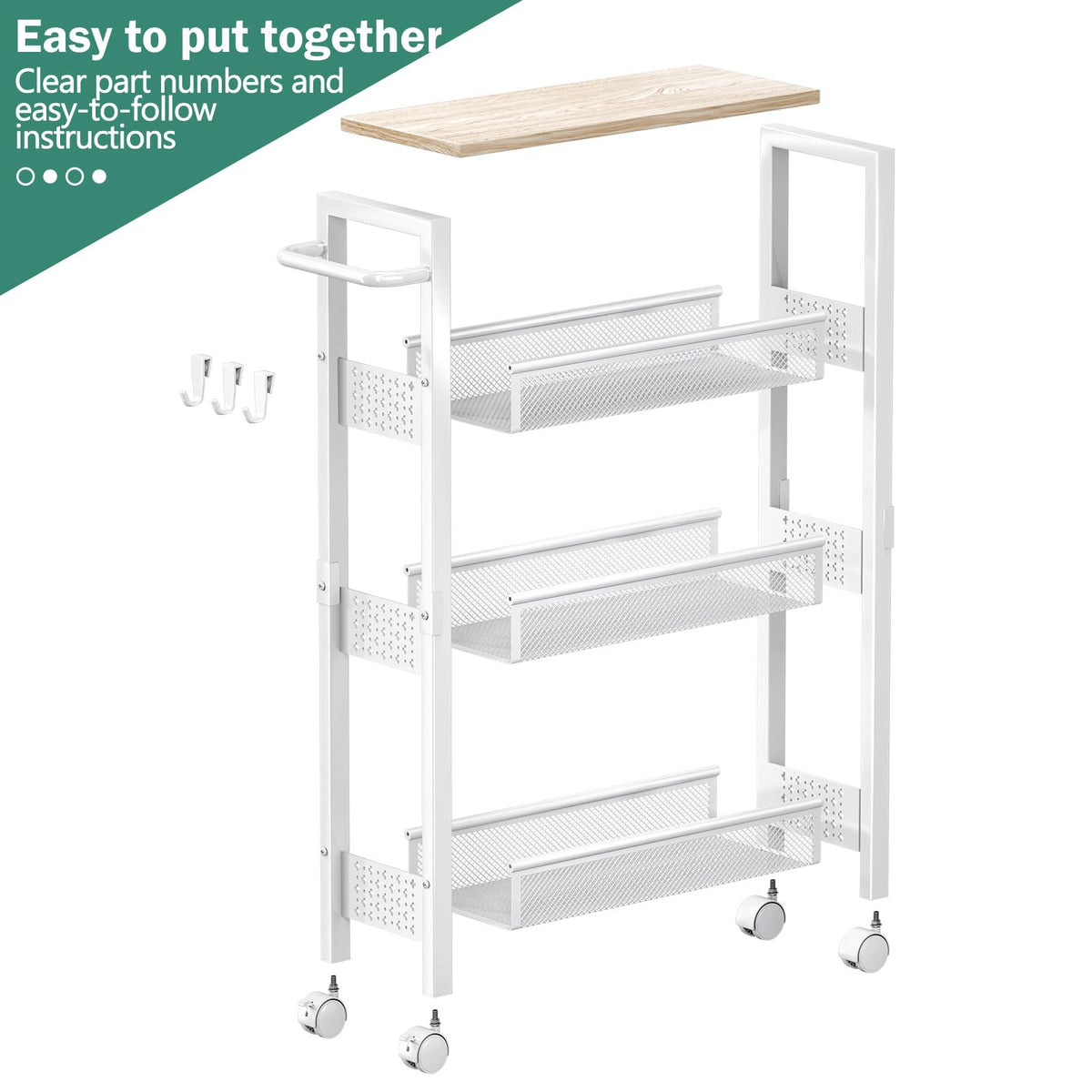 Vivihomety Cart in bathroom area resists moisture and supports towels