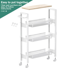 Vivihomety Cart in bathroom area resists moisture and supports towels