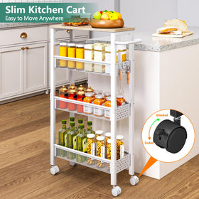 Vivihomety Utility Slim Cart metal frame highlighting durable, rust-resistant shelving