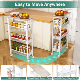 Vivihomety Guardrails keep items secure on the narrow-space cart