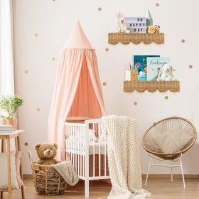 VIVIKA flexible hanging nursery book shelf offers versatile display options