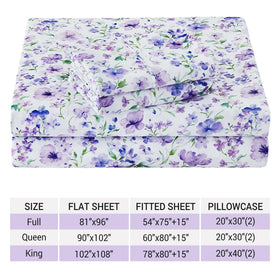 Viviland Floral Queen Sheet Set packaging display conveys gift-ready presentation.