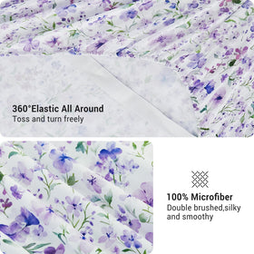 Viviland Floral Queen Sheet Set pillowcases detail emphasizes soft edge finish.