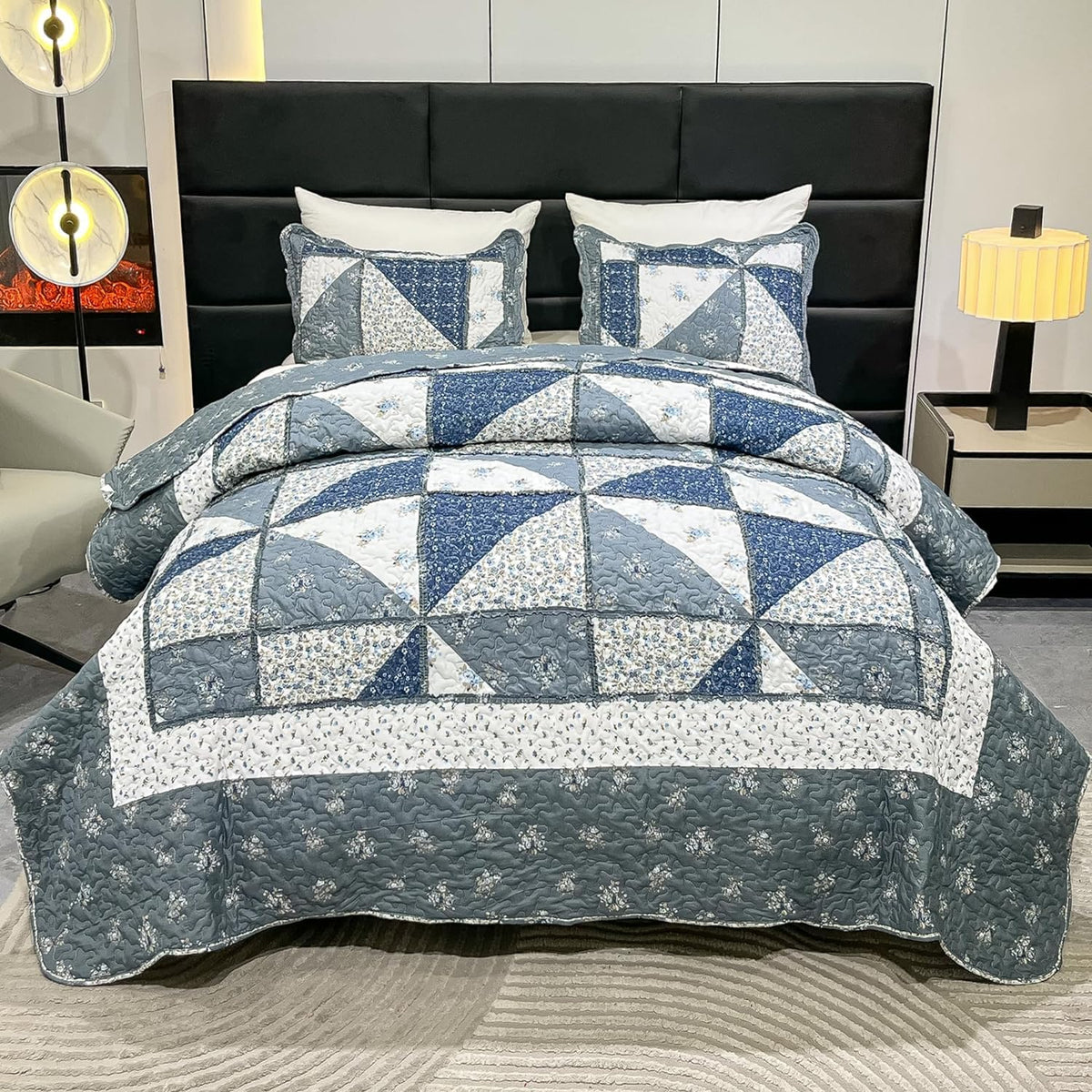 VIVILINEN quilt set shows reversible design for quick room refresh and two looks