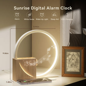 Vivilumens Sunrise Alarm Clock USB charging port for bedside convenience