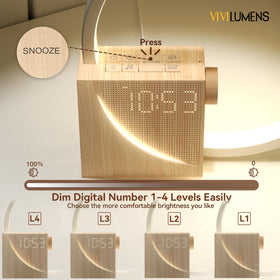 Vivilumens Sunrise Alarm Clock white noise feature with soothing sounds