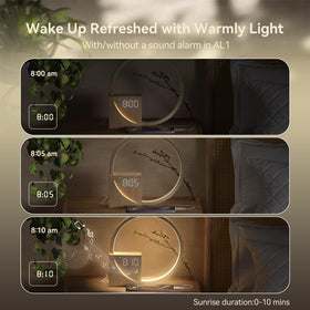 Vivilumens USB charging port on the alarm clock for convenient power