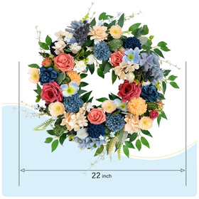 Vivimemo blue and yellow roses with hydrangea provide vibrant seasonal accents