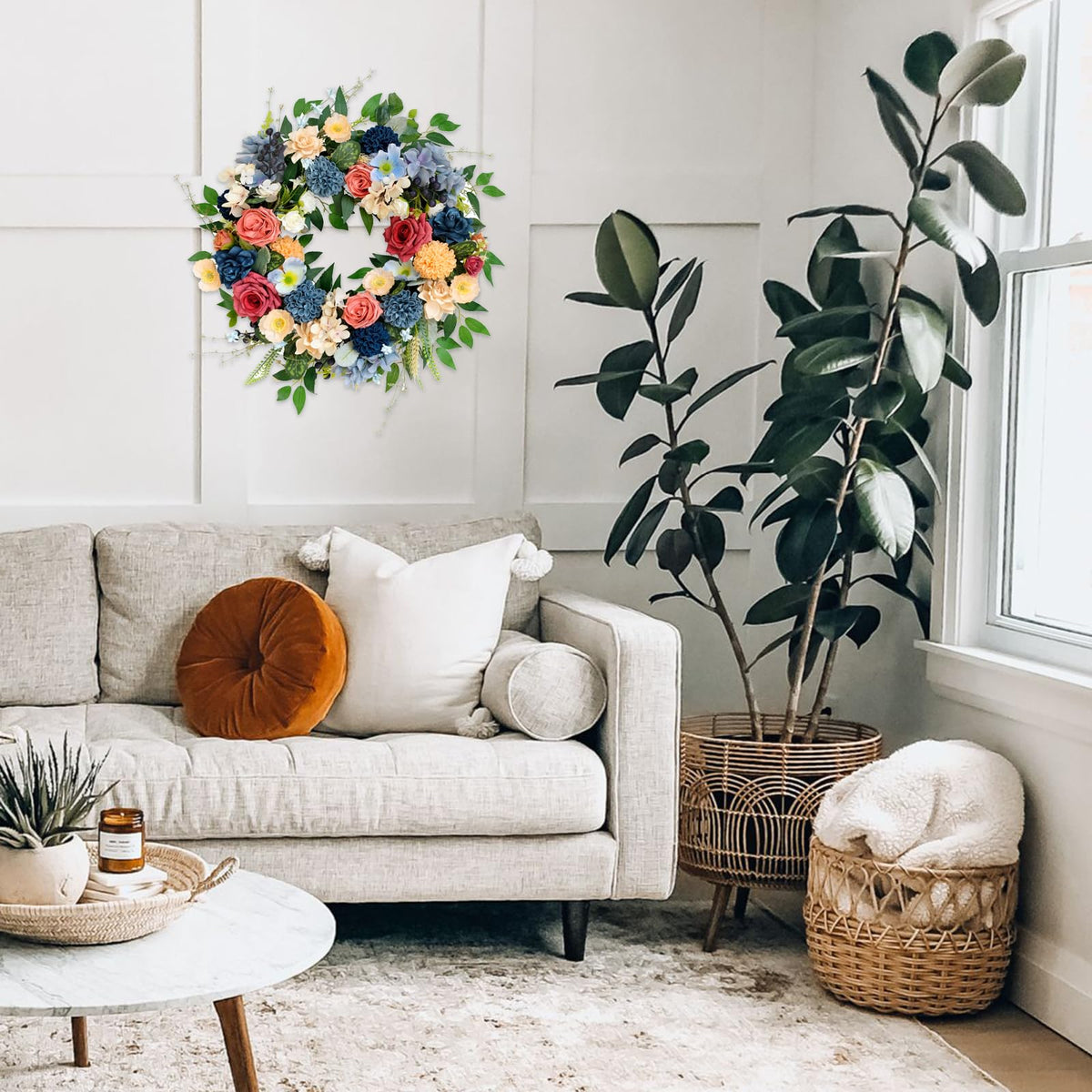 Vivimemo wreath easy to maintain with light dusting or rinsing