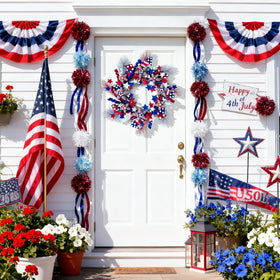 Fireworks accents on Vivimemo wreath brightening holiday decor and celebrations