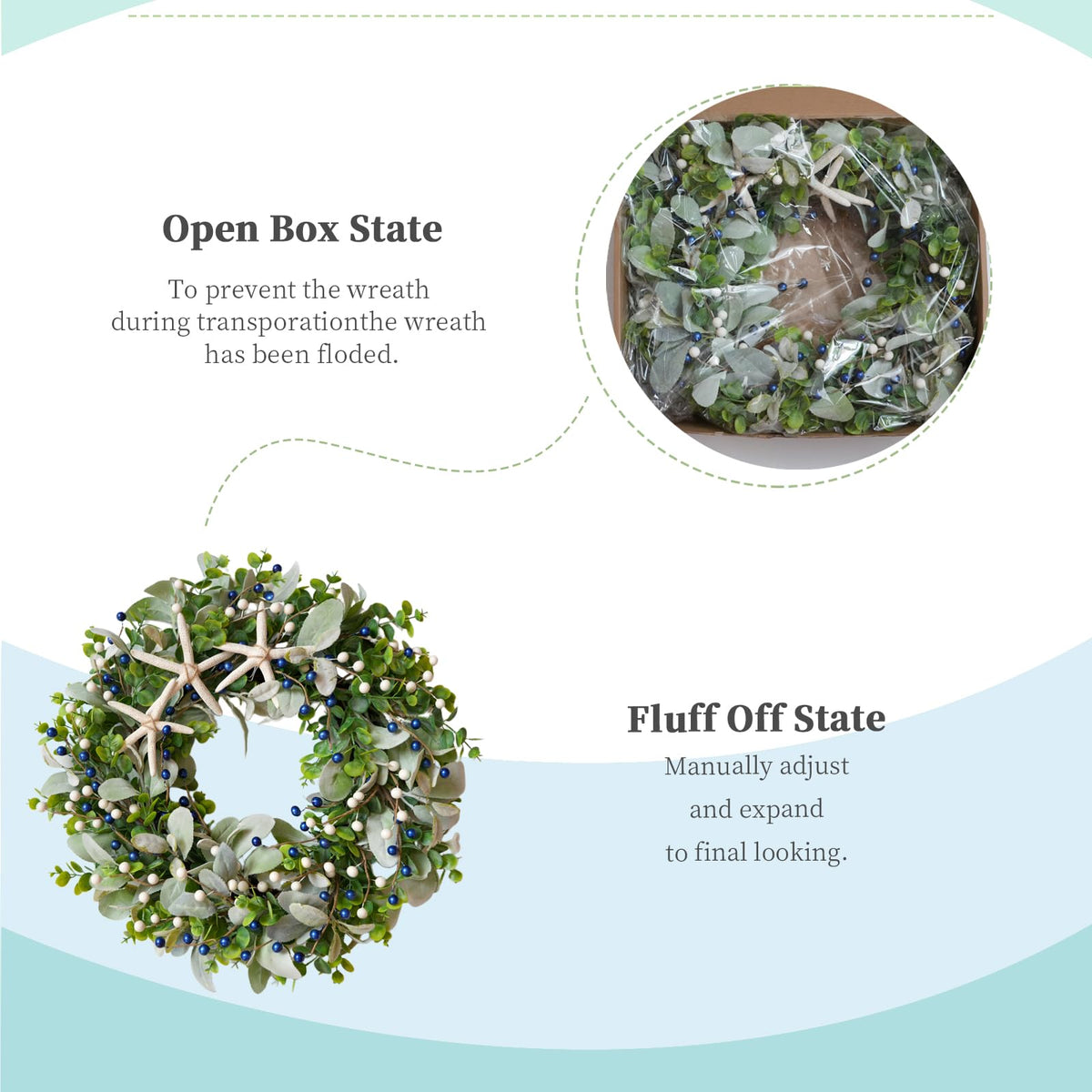Vivimemo front-door wreath in nautical style for welcoming entrances.