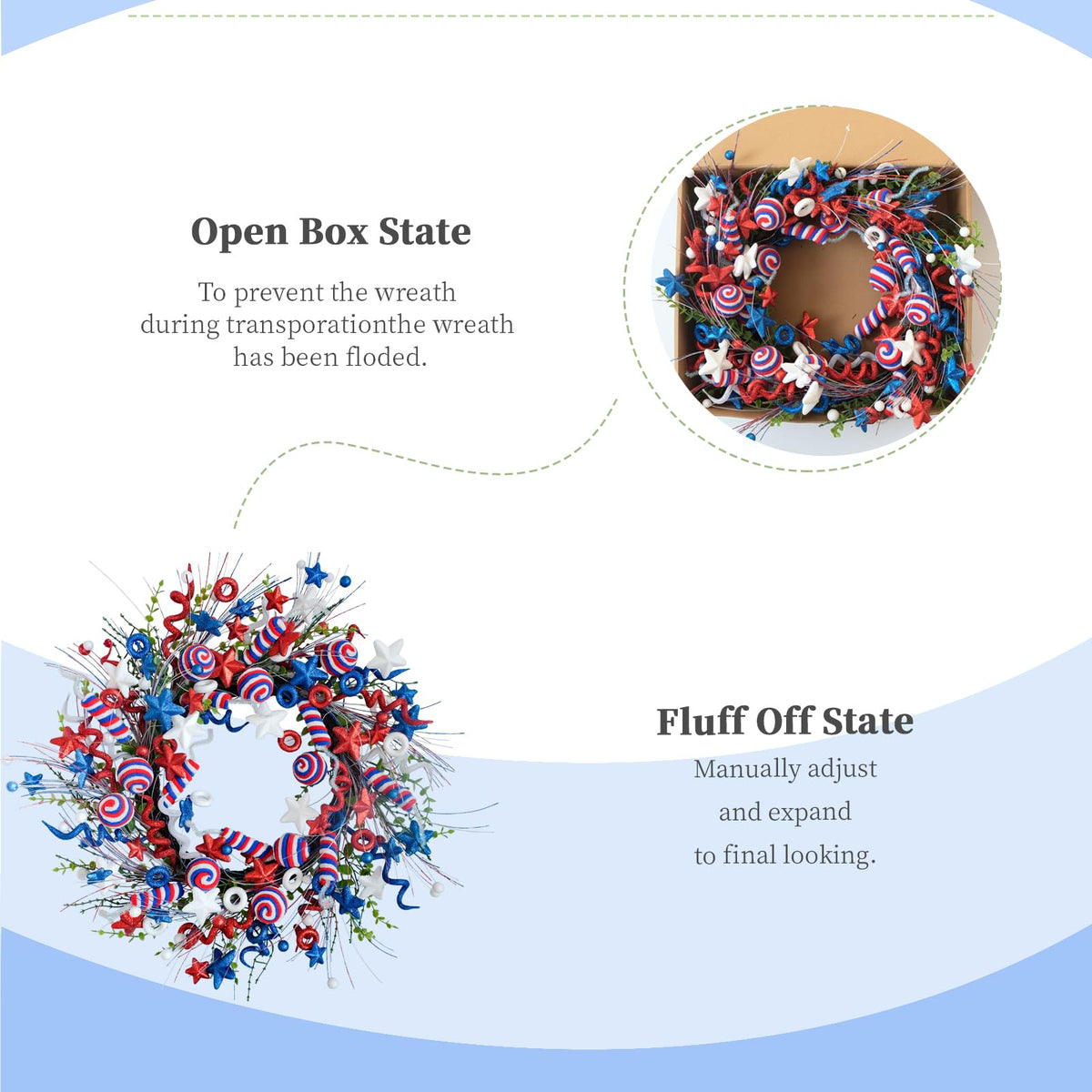 vivimemo handmade patriotic wreath with premium finish for elegant home decor