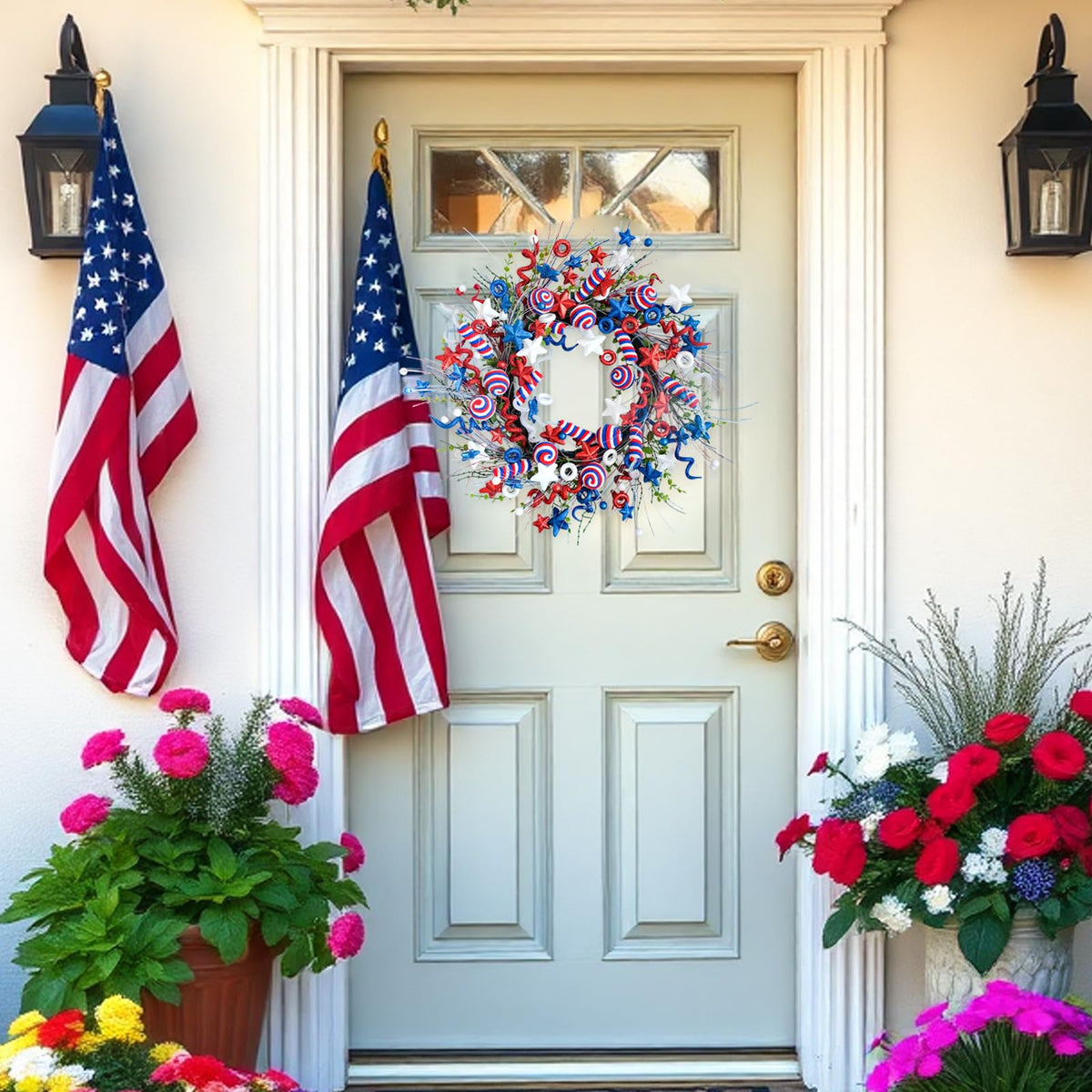 vivimemo versatile wreath for Independence Day Veterans Day Memorial Day celebrations