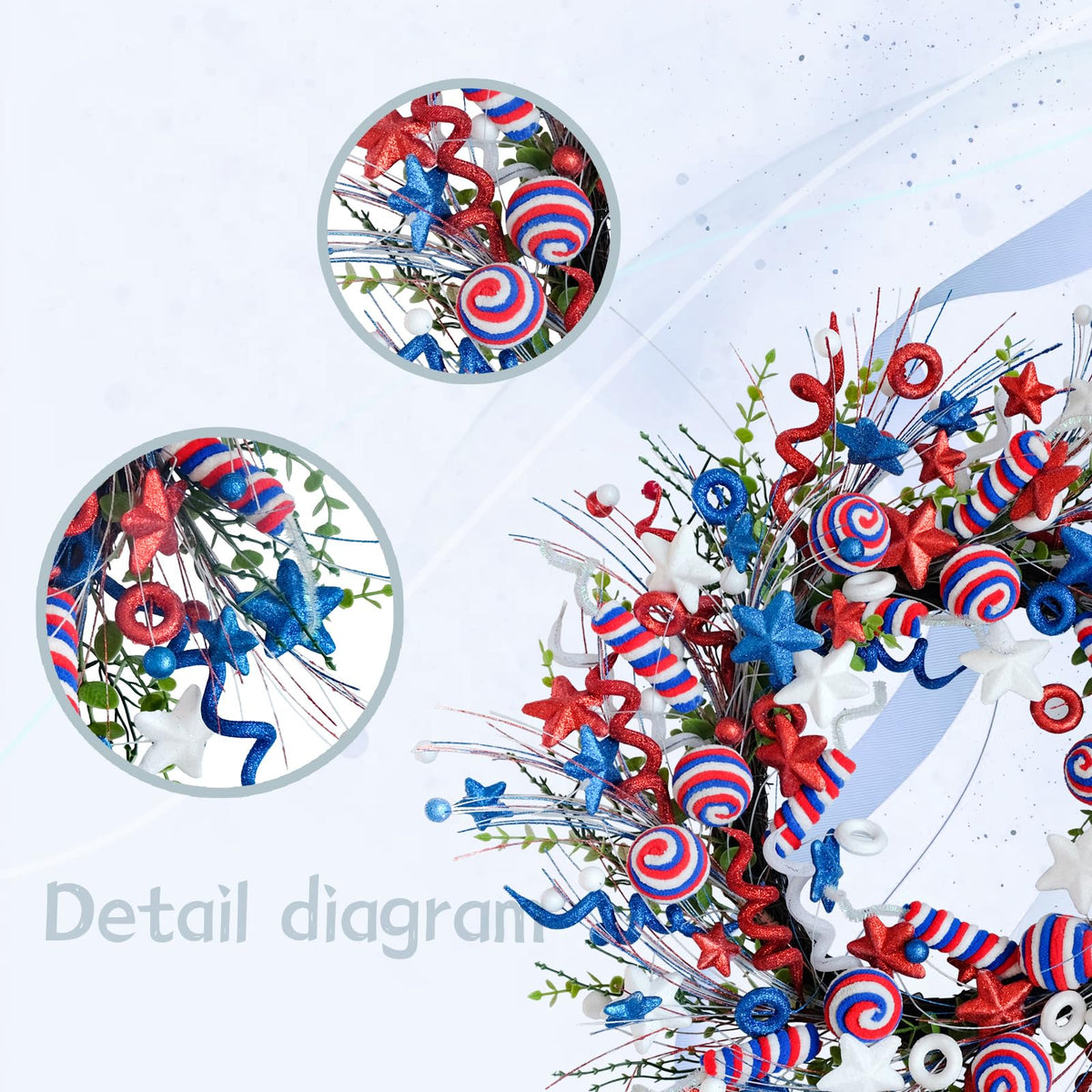 vivimemo patriotic wreath natural vine base resists deformation for lasting seasonal display