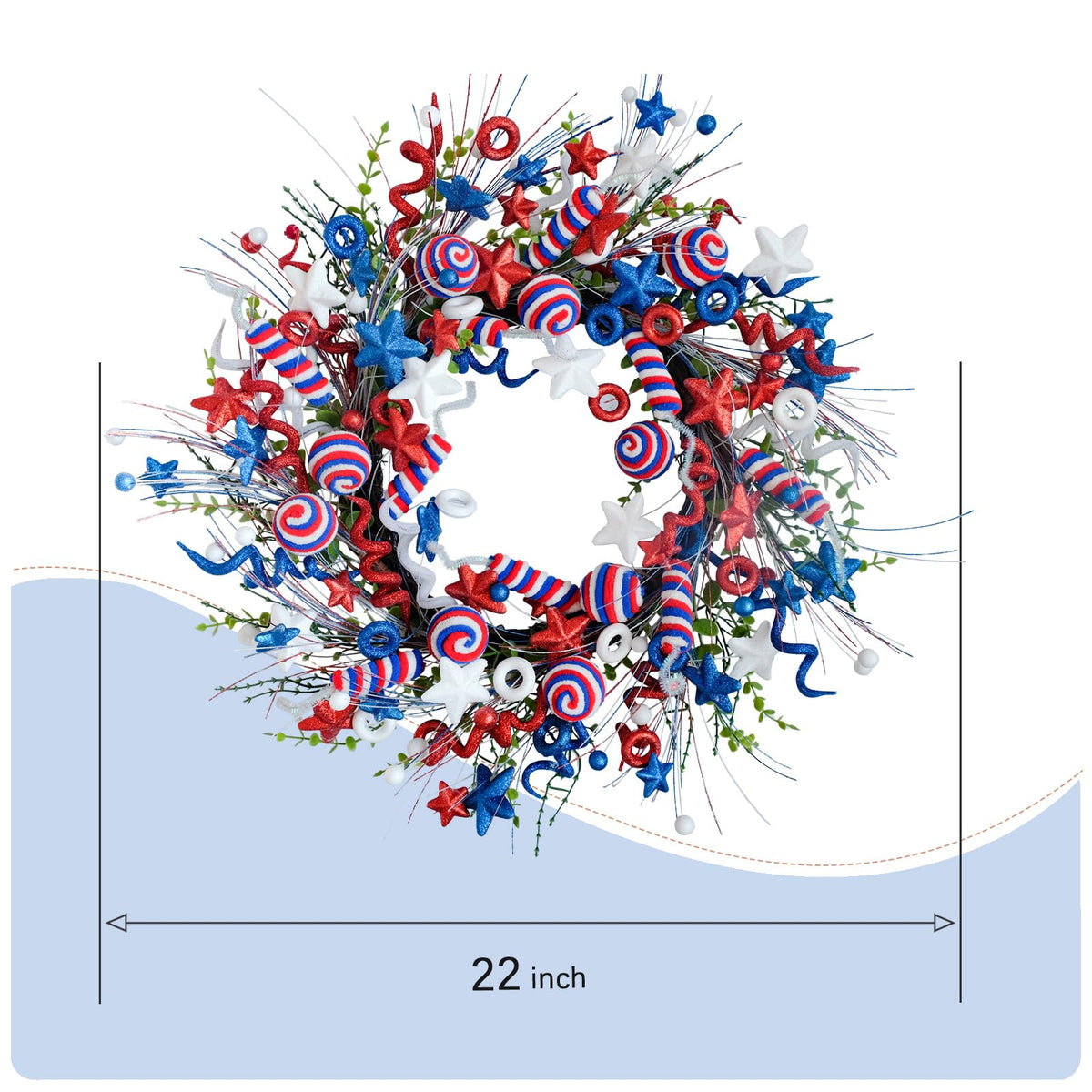vivimemo patriotic wreath spiral candy balls add festive charm to entryways