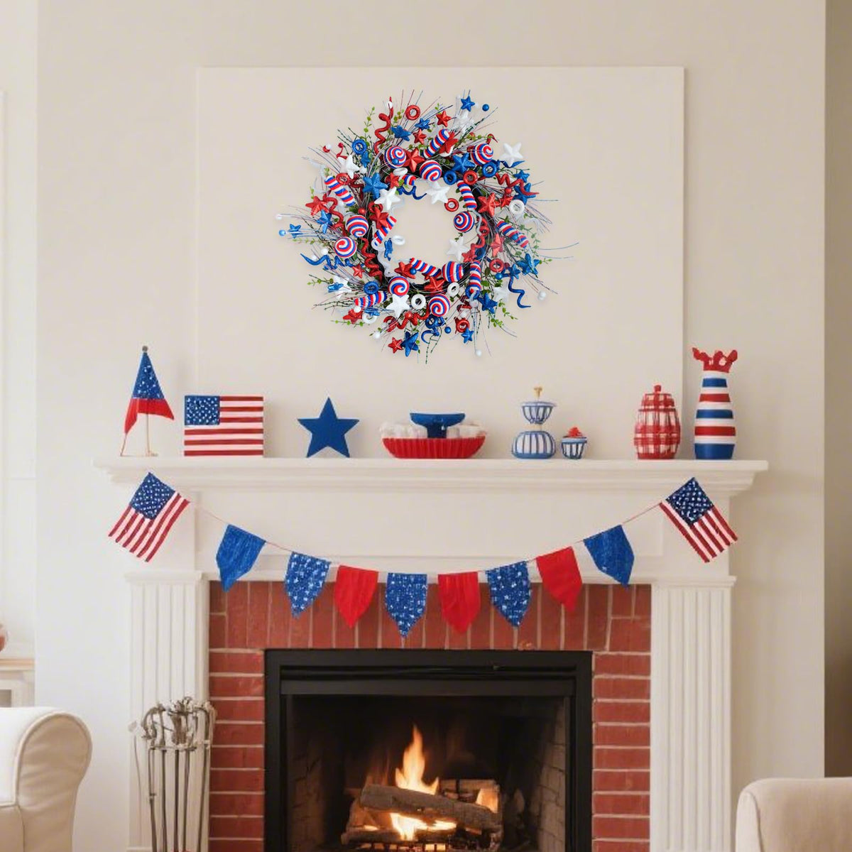 vivimemo red white blue tassels create fullness and visual movement