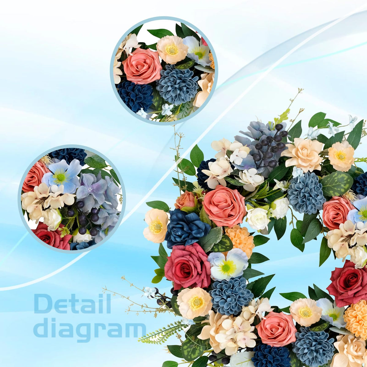 Vivimemo Spring Wreath built with durable materials for indoor or outdoor display
