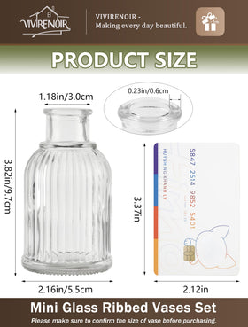 VIVIRENOIR glass bud vase set ships in reinforced packaging.